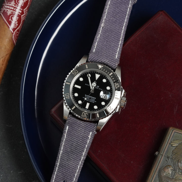 Rolex Straps - Purple Denim Strap