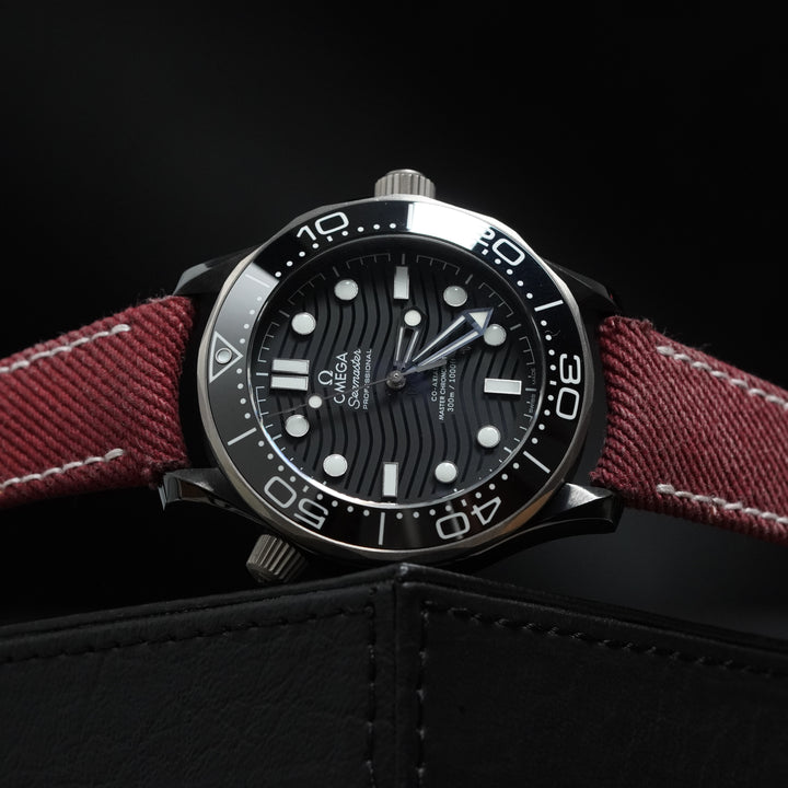 Omega Straps - Red Denim Strap