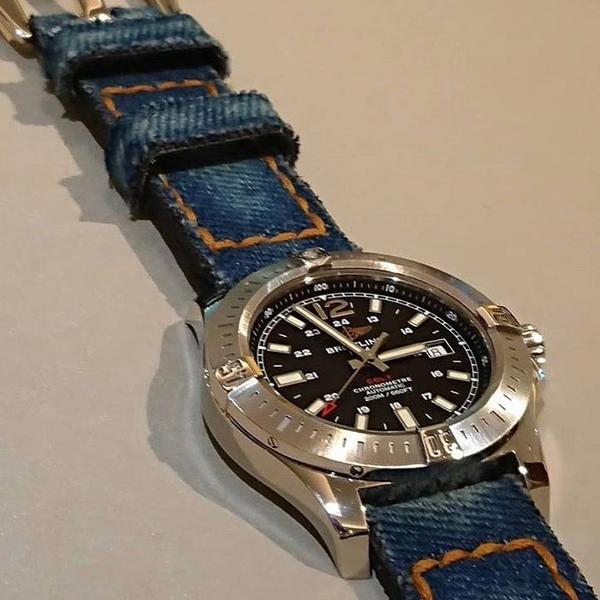 Breitling Straps - Denim Washed