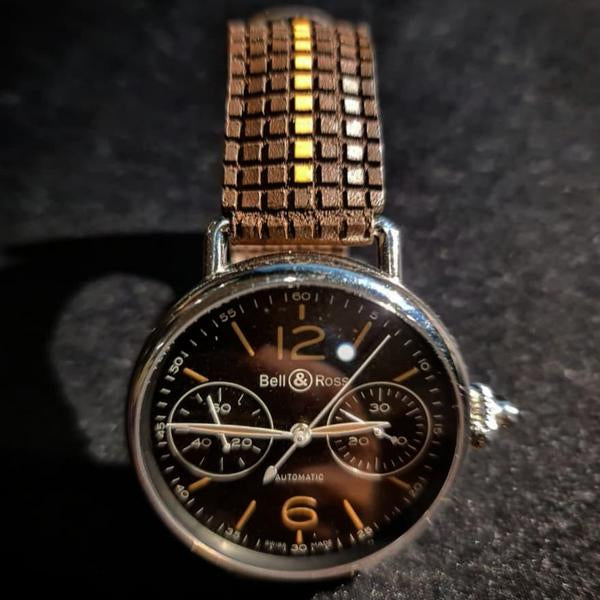 Bell & Ross Straps - BR Extreme Chessboard Dark Brown with Beige Stripe