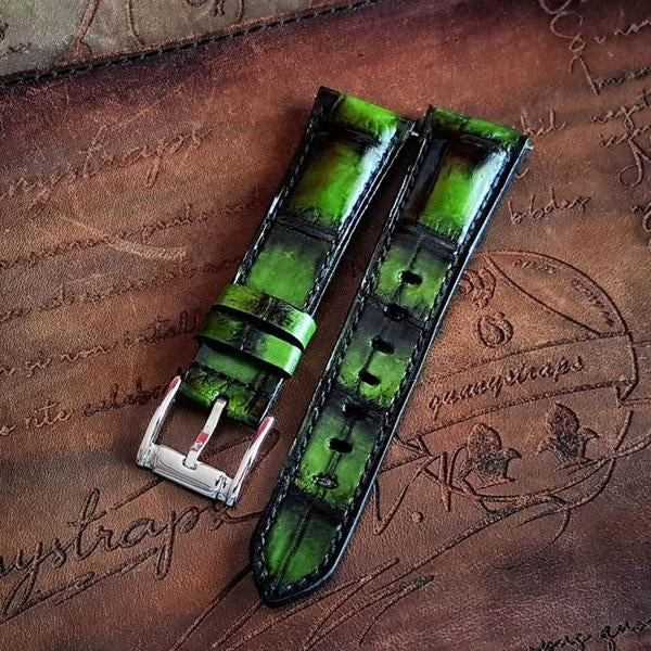 Breitling Straps - Green Fire Croco