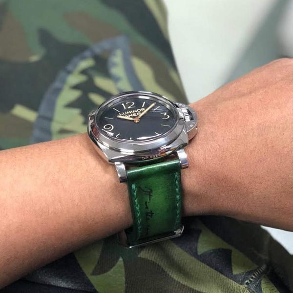 Panerai Luminor Straps - Green Patina Scritto