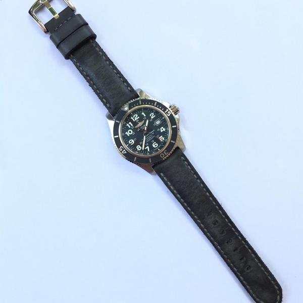 Breitling Straps - Arillo Grey Padded Tapered