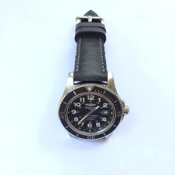 Breitling Straps - Arillo Grey Padded Tapered