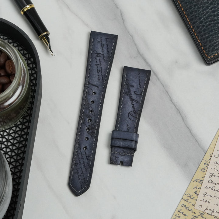 Tudor Straps - Grey Patina Scritto