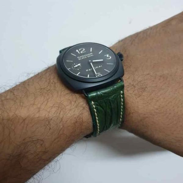 Panerai Radiomir Straps - Dark Green Hornback Croco