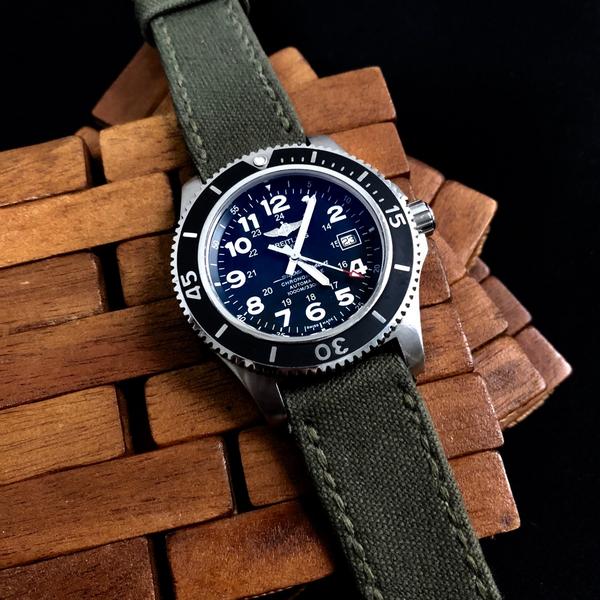 Breitling Straps - Japan Canvas Basil