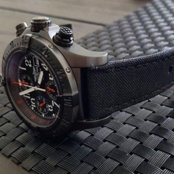 Breitling Straps - Black Canvas