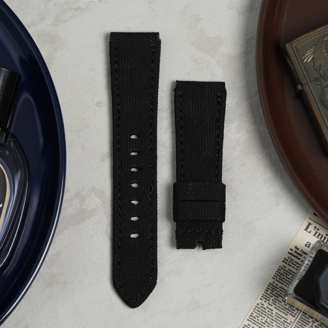Breitling Straps - Black Canvas