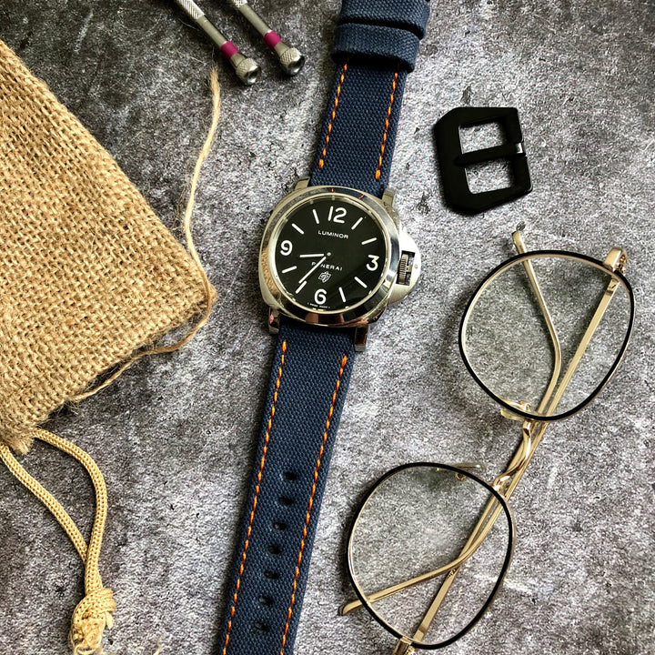 Panerai Luminor Straps - Japanese Canvas Royal Blue