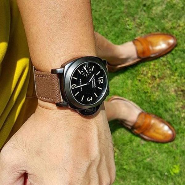 Panerai Luminor Straps - Japanese Canvas Coffe Brown