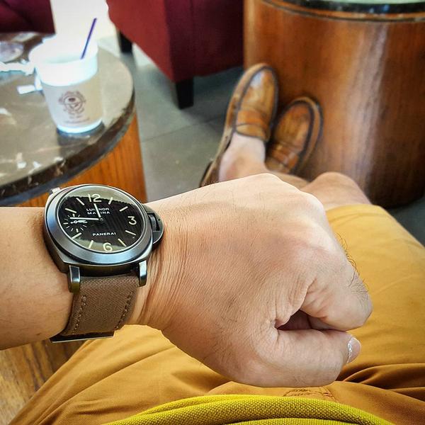 Panerai Luminor Straps - Japanese Canvas Coffe Brown