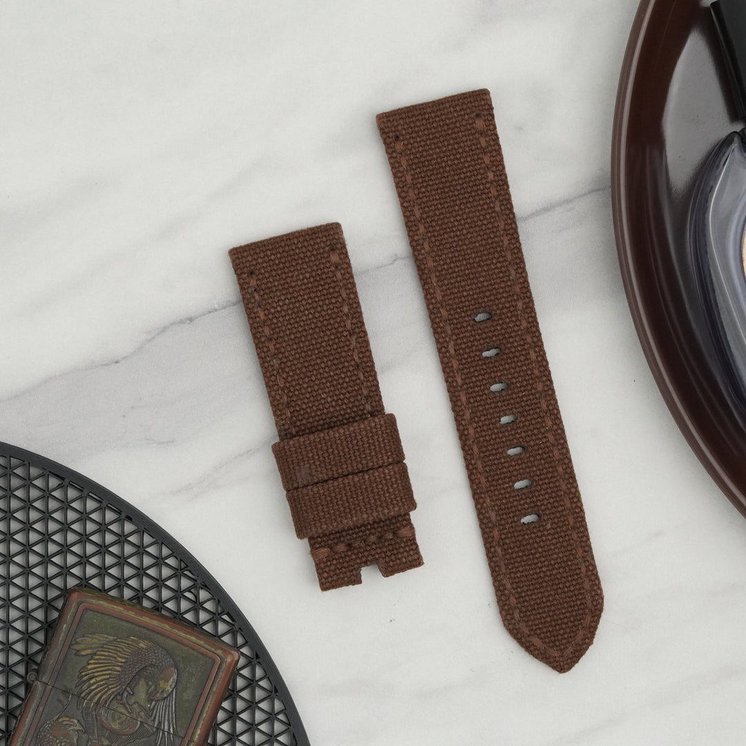 Panerai Luminor Straps - Japanese Canvas Coffe Brown