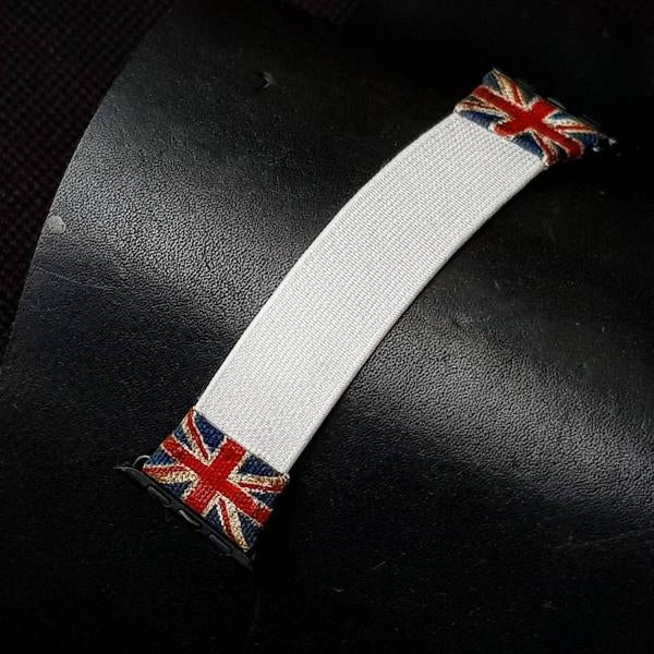 Apple Watch Straps - White Kolor with Vintage UK Flag