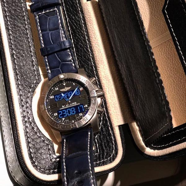 Breitling Straps - Croco Navy Blue