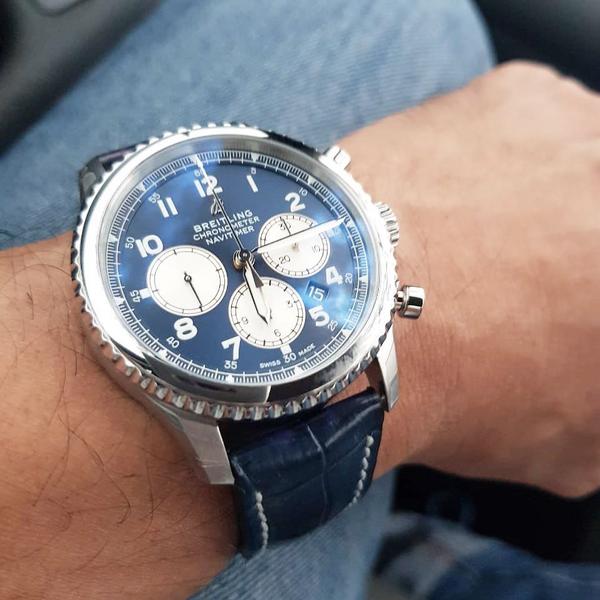 Breitling Straps - Dark Navy Blue Croco