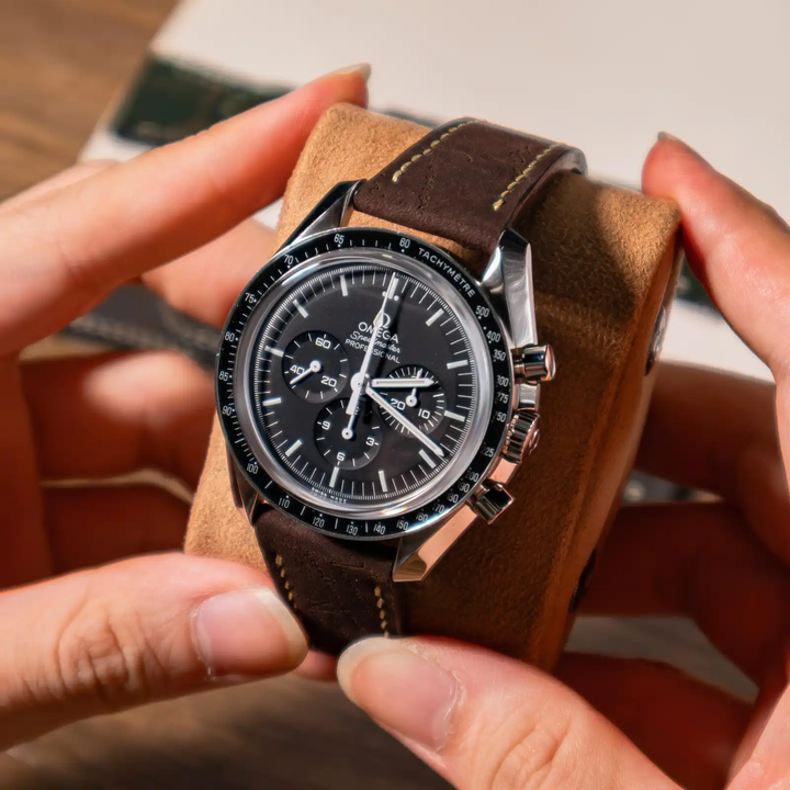 Omega Straps - Nubuck Dark Brown Scritto