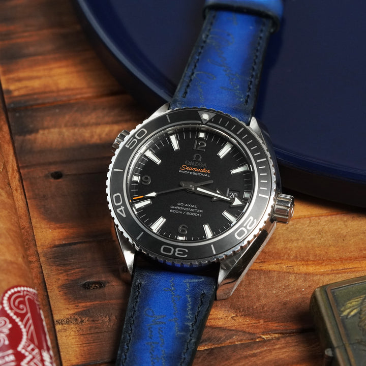 Omega Straps - Blue Patina Scritto