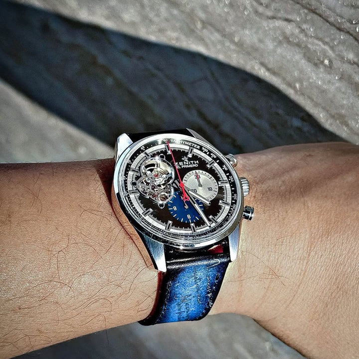 Zenith Straps - Blue Patina Scritto