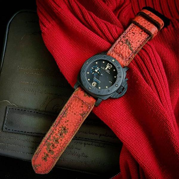 Panerai Submersible Straps - Coral Pink