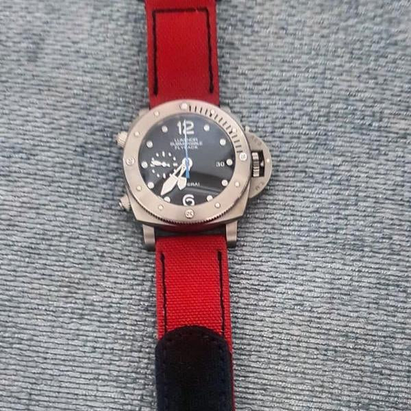 Panerai Submersible Straps - Canvas Velcro Japanese Red