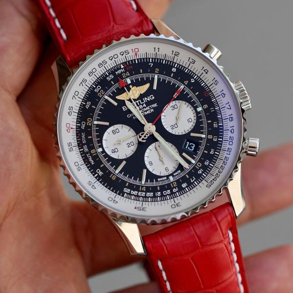 Breitling Straps - Croco Red