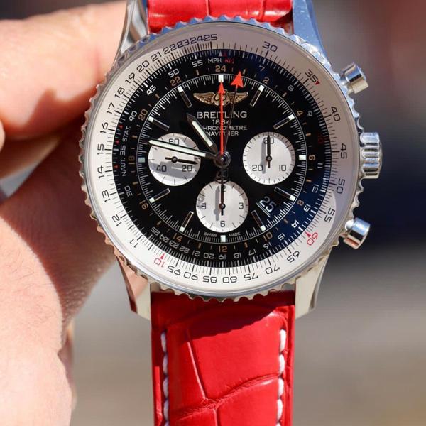 Breitling Straps - Croco Red