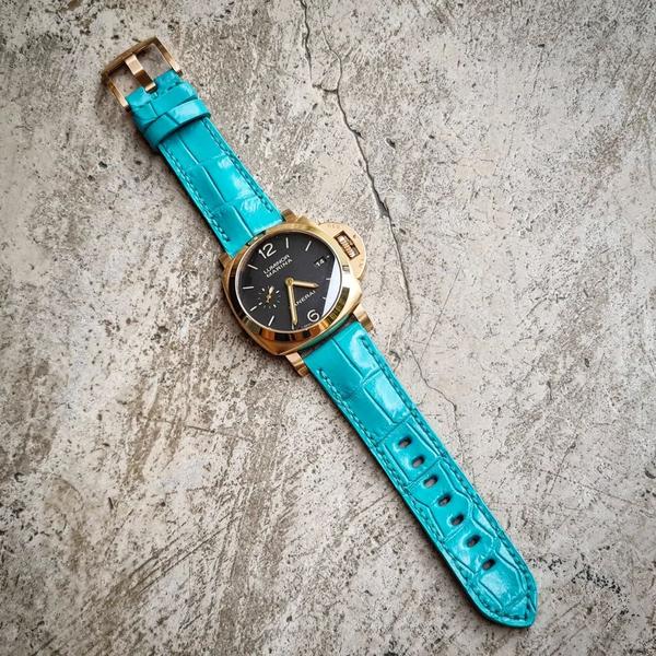 Panerai Luminor Straps - Tiffany Blue Croco