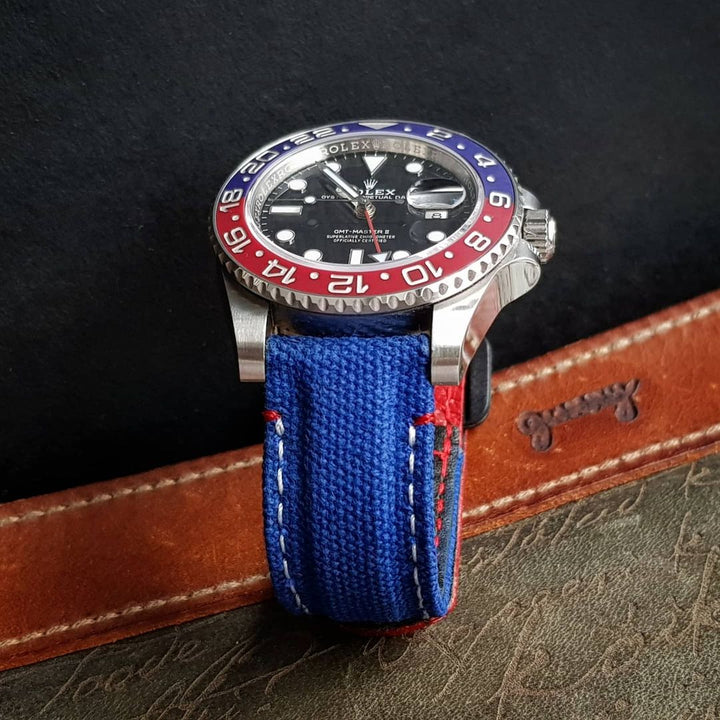 Rolex Straps - Pepsi Canvas Velcro