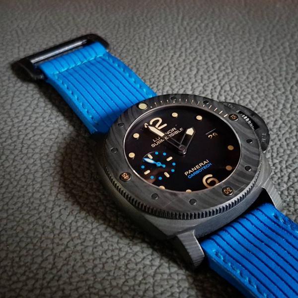 Panerai Submersible Straps - Velcro Flight Eagle Pam Blue