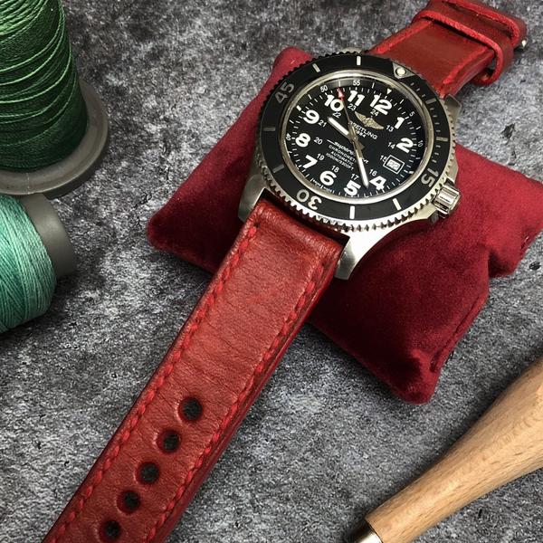 Breitling Straps - Vintage Red