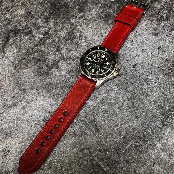 Breitling Straps - Vintage Red