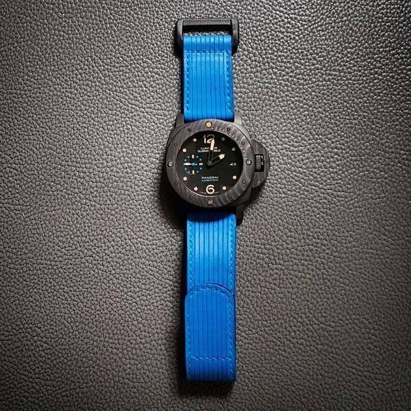 Custom Bands for Panerai Velcro Flight Eagle Blue Gunny Straps